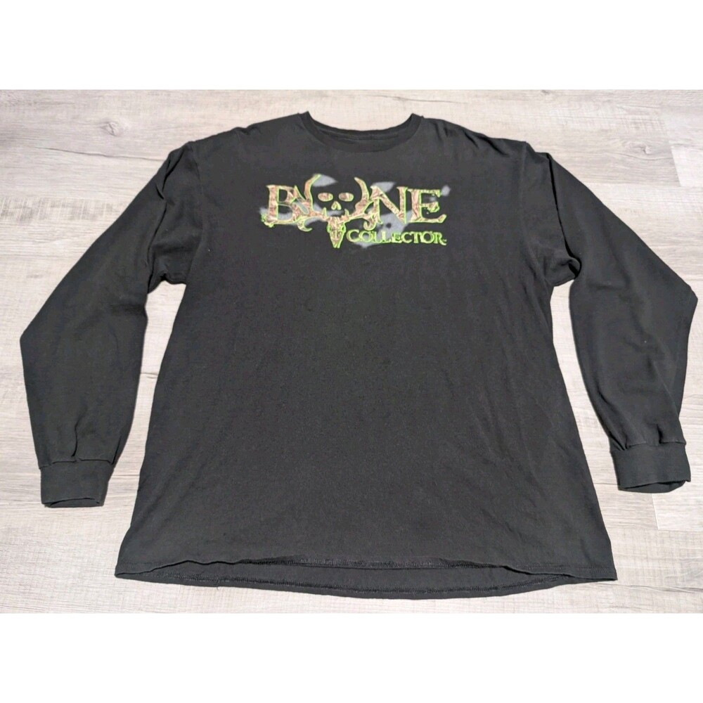 Bone Collector Long Sleeve T-Shirt 100% Cotton Men's Size XL Black Hunting